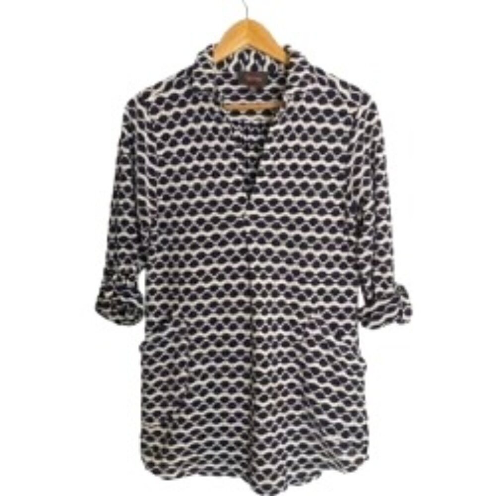 For Cynthia Navy and White Beach Coverup Medium